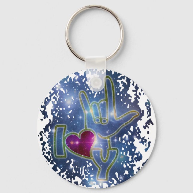 I LOVE YOU / sign language Key Ring (Front)