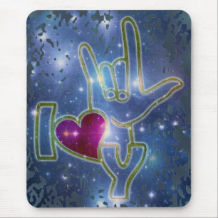 I LOVE YOU / sign language Mouse Pad