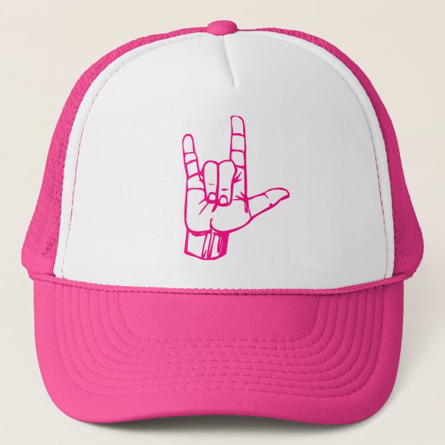 I Love You Sign Language Trucker Hat (Front)