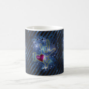 I LOVE YOU / sign language universe stripes Coffee Mug