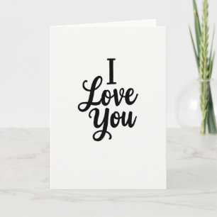 I Love You Simple Text Card