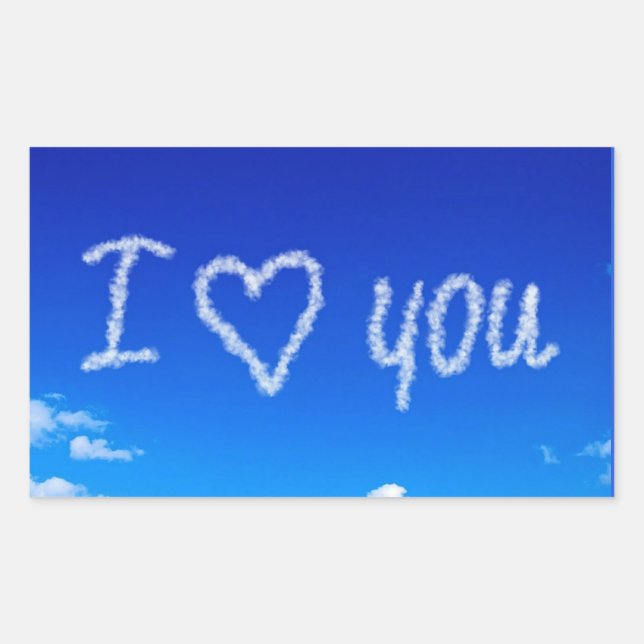 "I Love You" sky writing Rectangular Sticker (Front)