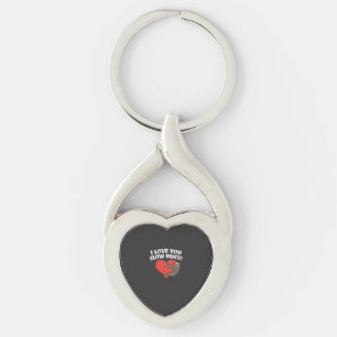 I Love You Slow Much Sloth Heart Funny Valentines  Key Ring