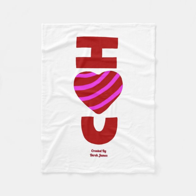 I Love You Small Fleece Blanket (Front)