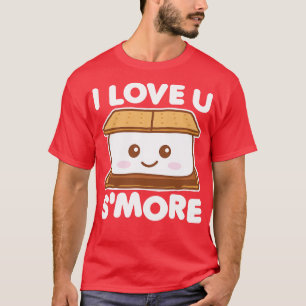 I Love You Smore Funny Camping Smore Pun Dark T-Shirt