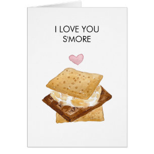 I Love You S'more Watercolor Print Greeting Card