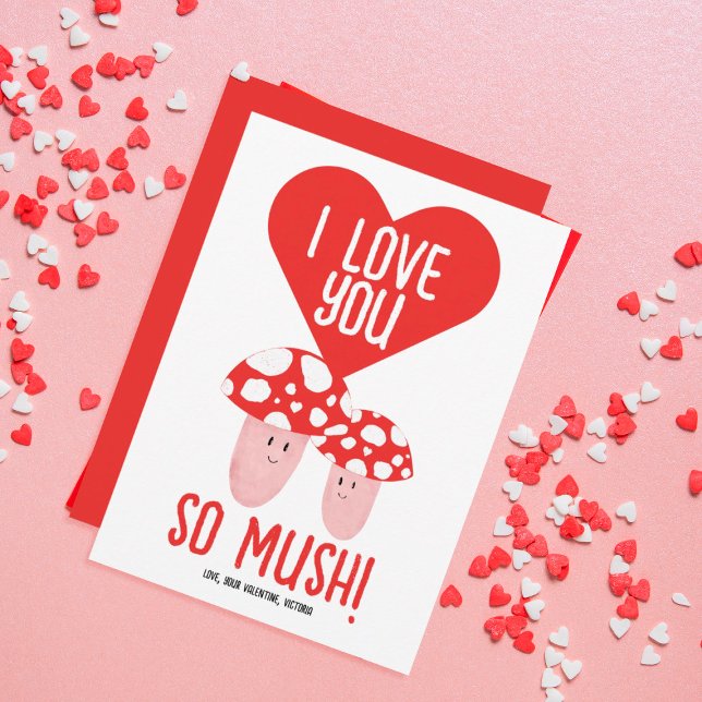 I Love You So Much Funny Mushroom Valentine's Day Holiday Card (Creator Uploaded)