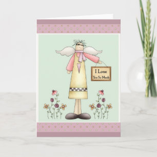 I Love You So Much Soft Prim Angel Greeting Card
