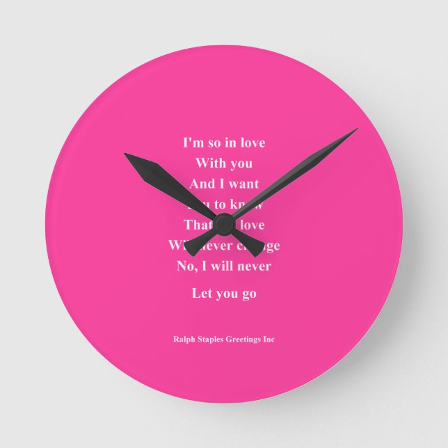 I love you so Valentine's day Round Clock (Front)
