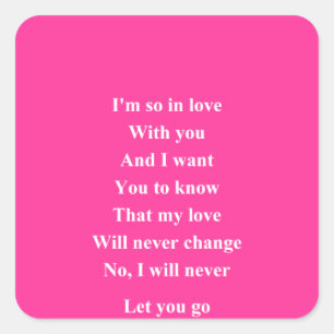 I love you so Valentine's day Square Sticker