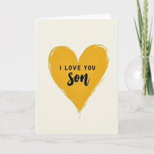 I Love You Son Heart Art Card