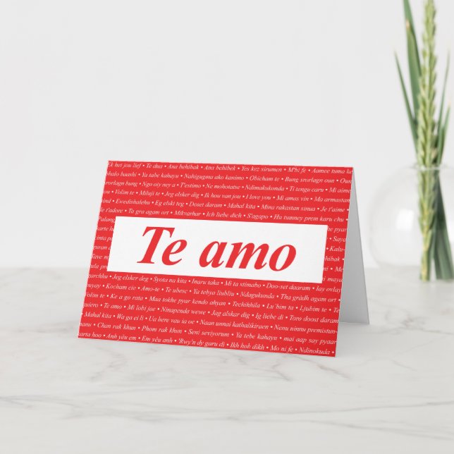 I Love You (Spanish) Customisable Holiday Card (Front)