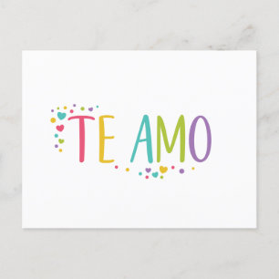 I love you spanish te amo rainbow Postcard