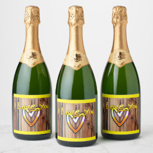 I Love You Sparkling Wine Label