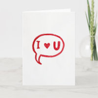 I Love You Speech Bubble Card