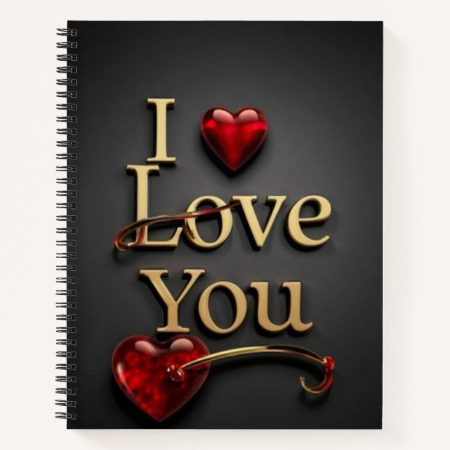 "I Love You" Spiral Notebook – Romantic Gift (Front)