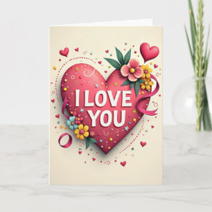 I Love You Sprinkles Heart Card