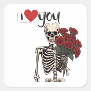 I love you square sticker
