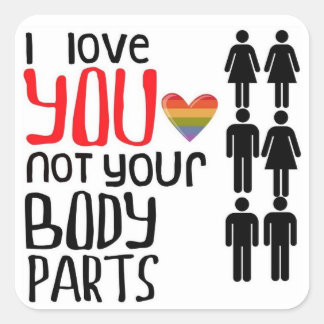 I Love YOU Square Sticker