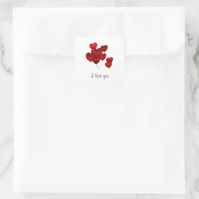 I Love You Square Stickers (Bag)