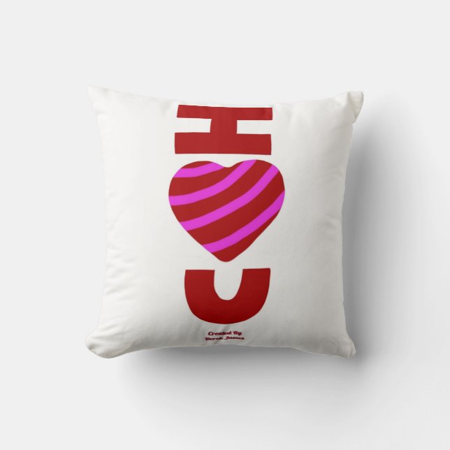 I Love You Square Throw Pillow (Front)
