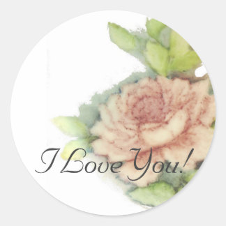 I Love You Sticker-Cust. Classic Round Sticker