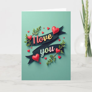 I Love You Stitched Heart Card