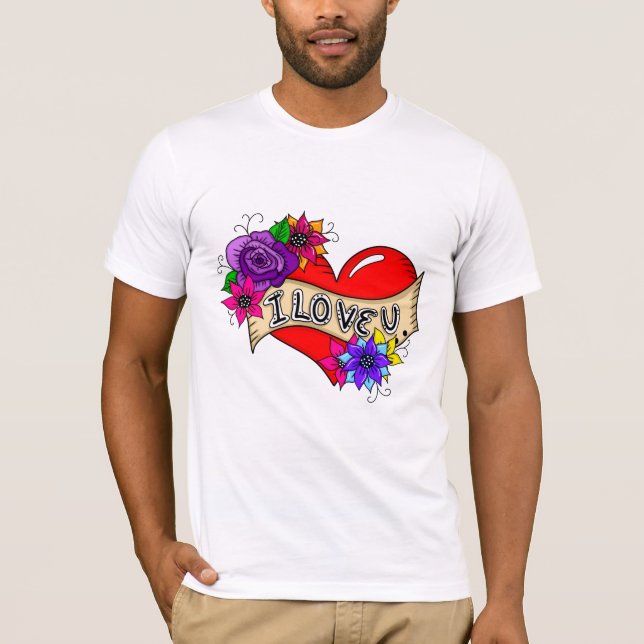 I Love You | Street Art Urban Heart T-Shirt (Front)