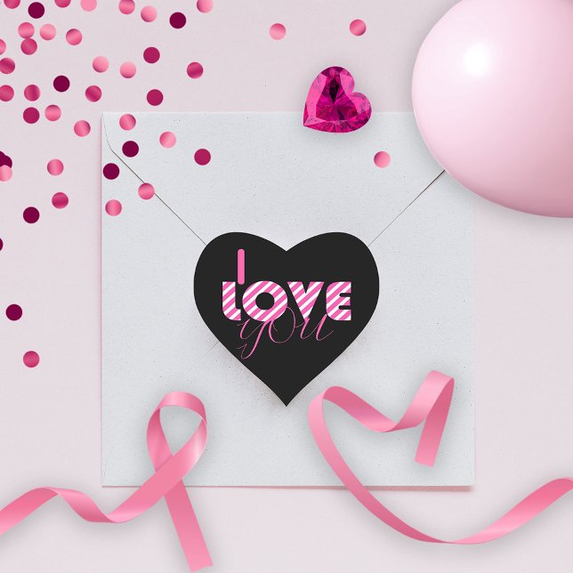 I Love You Stylish Trendy Chic Girly Font Script Heart Sticker (Creator Uploaded)