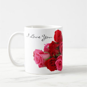I Love You Sweetheart Red and Pink Roses Coffee Mug