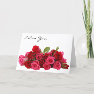 I Love You Sweetheart Rose Bouquet Holiday Card