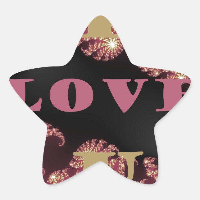 I Love You Sweetheart Star Sticker (Front)