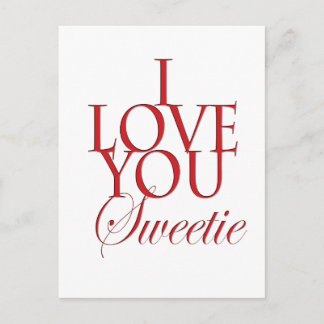 I love you sweetie postcard