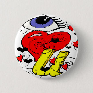 I LOVE YOU SYMBOLS 6 CM ROUND BADGE