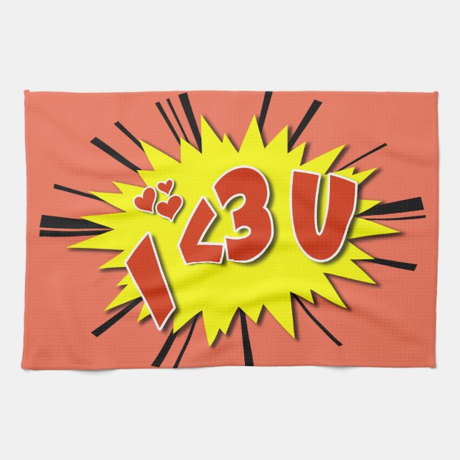 I love you tea towel (Horizontal)