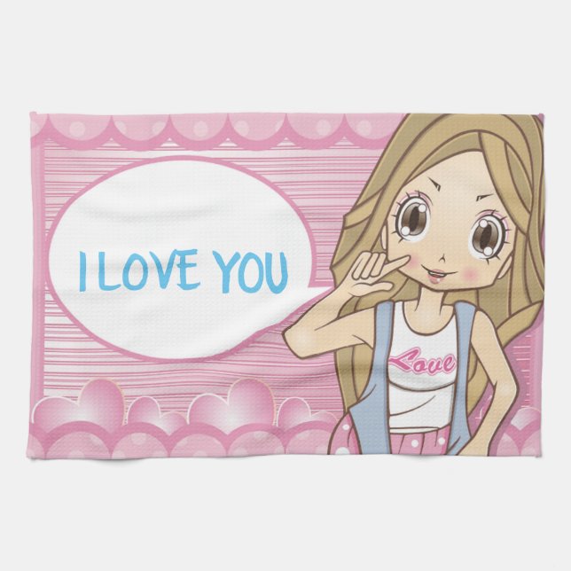 I LOVE YOU TEA TOWEL (Horizontal)