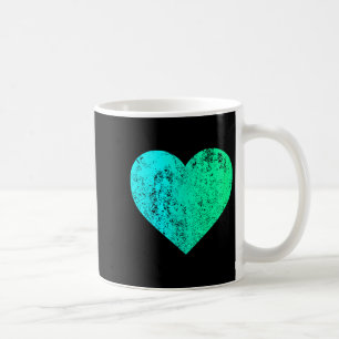 I Love You Teal Heart Distressed Valentine's Day Coffee Mug