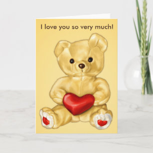 I Love You Teddy Bear Husband Valentines Day Card