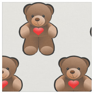 I love you Teddy Bear Print Fabric