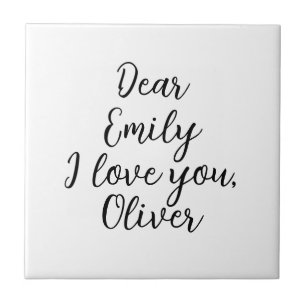 I Love You, Text Template Ceramic Tile