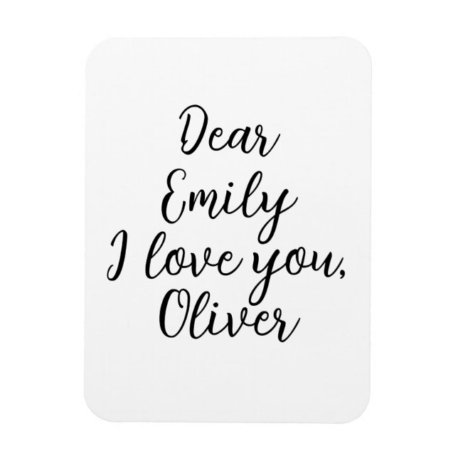  I Love You Text Template Magnet (Vertical)