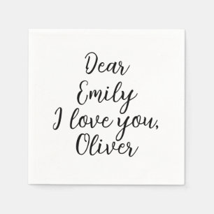 I Love You Text Template Napkin