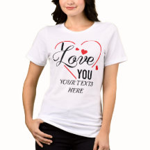 I Love You text with red heart shape graphic for V