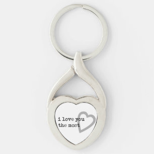 i love you the most modern heart key ring