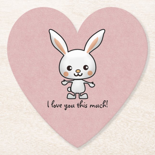 I Love You This Much Bunny Paper Coaster (Front)