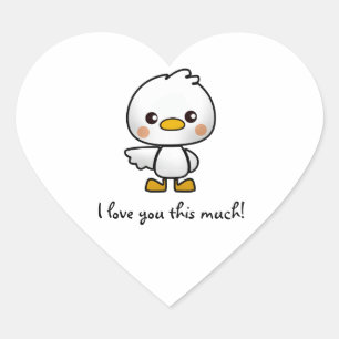 I Love You This Much Chick Heart Sticker