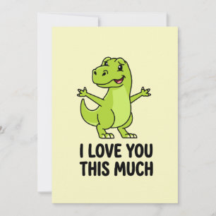 I Love You This Much Cute Dinosaur Holiday Card