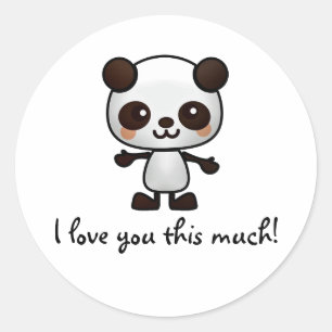 I Love You This Much Panda Classic Round Sticker