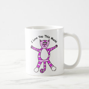 "I Love You This Much" Pink Cat Mug