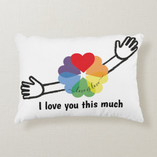 I Love You This Much Rainbow Heart  Decorative Cushion